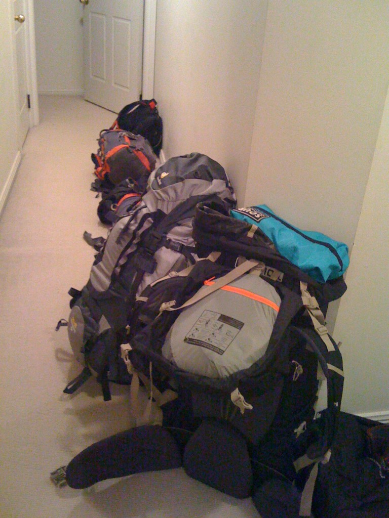 Bags packed and ready to go