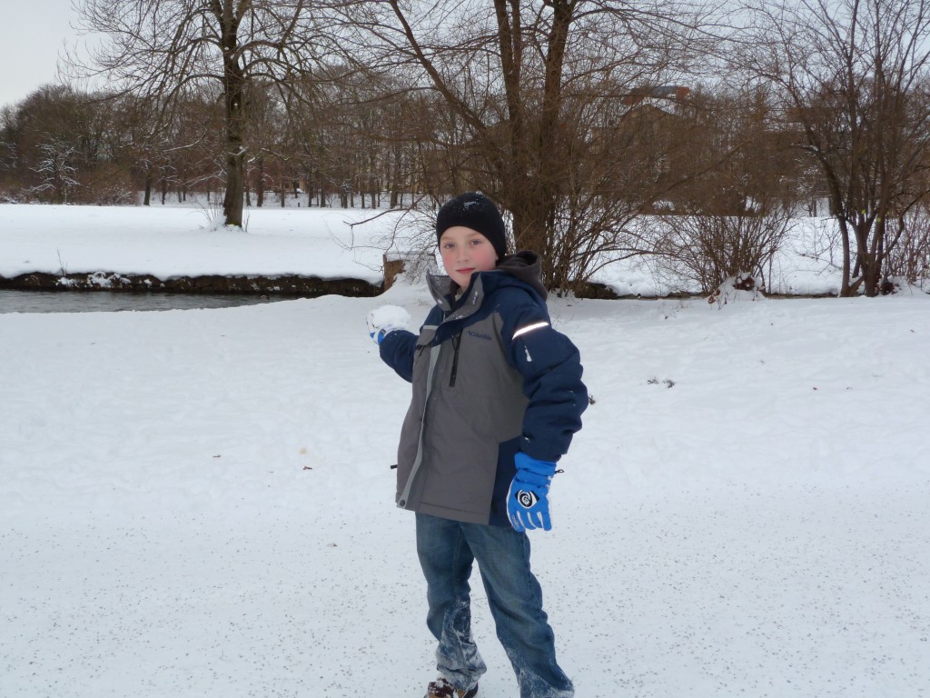 Snowball fighting in the English Garden