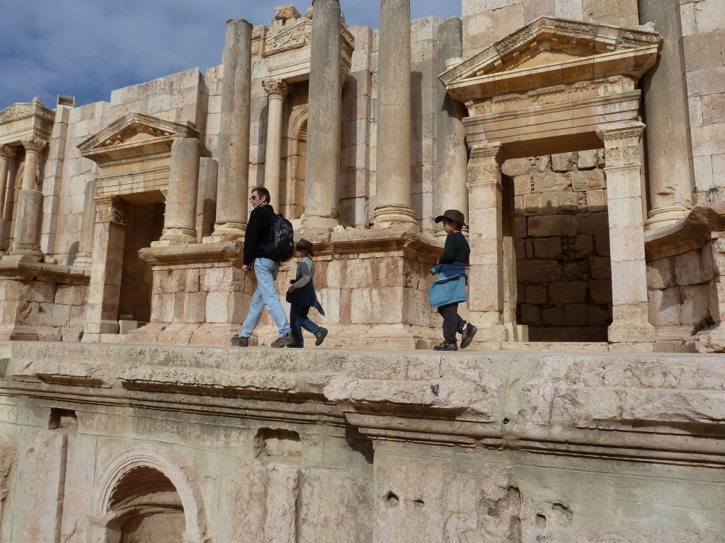 Walking the main street of Jerash