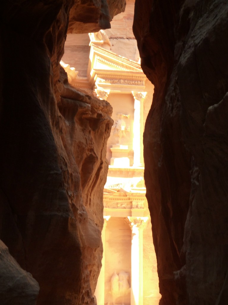 Classic view of Petra from the Siq