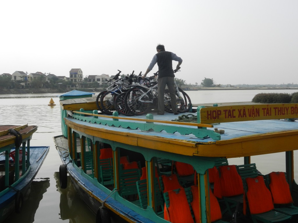 Bikes on a boat.