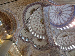 Inside the Blue Mosque.
